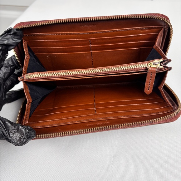 Burberry Brown Beige Fabric and Leather Leighton Continental Wallet Authentic - Picture 5 of 13